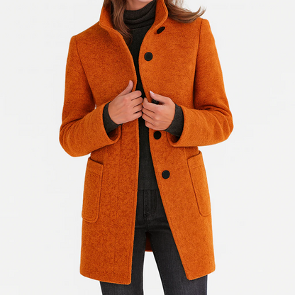 Manteau Rosie À Col Montant En Laine Douce